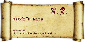 Miták Rita névjegykártya